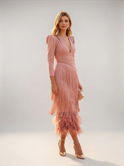 Sofia | Abito con Frange Elegante