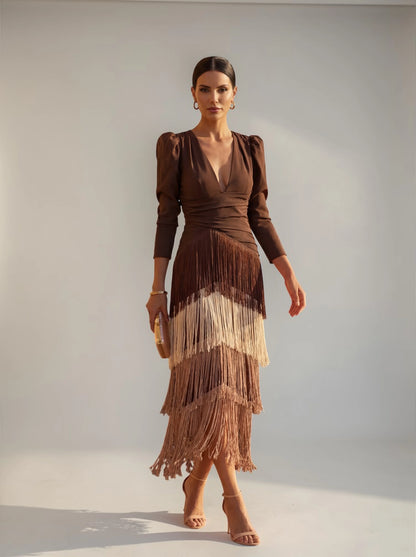 Sofia | Abito con Frange Elegante