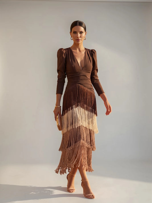 Sofia | Abito con Frange Elegante