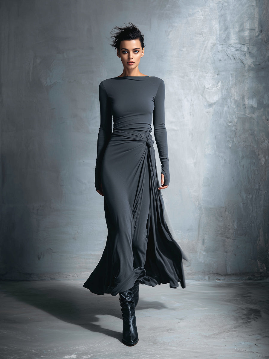 Victoria ❘ Abito maxi con nodo laterale
