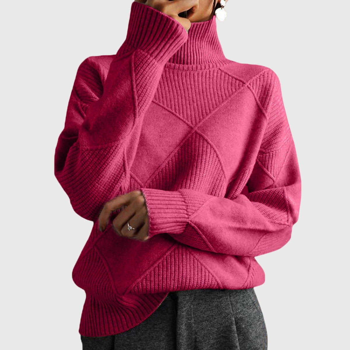 Verica | Maglione a collo alto con motivo geometrico