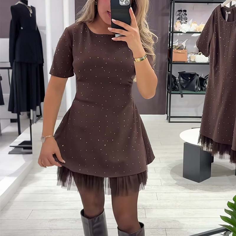 Aurora | Mini Abito Elegante con Dettagli Brillanti
