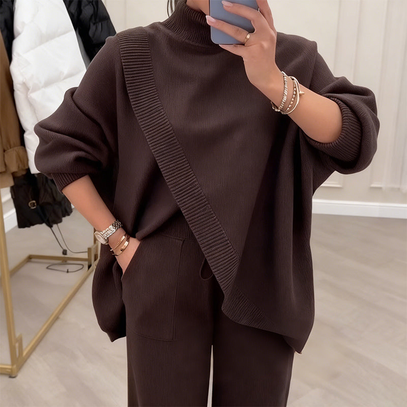 Eva | Set Cozy Donna con Pull Morbido e Pantaloni Larghi