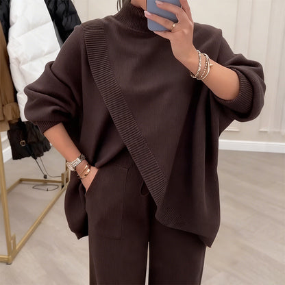 Eva | Set Cozy Donna con Pull Morbido e Pantaloni Larghi