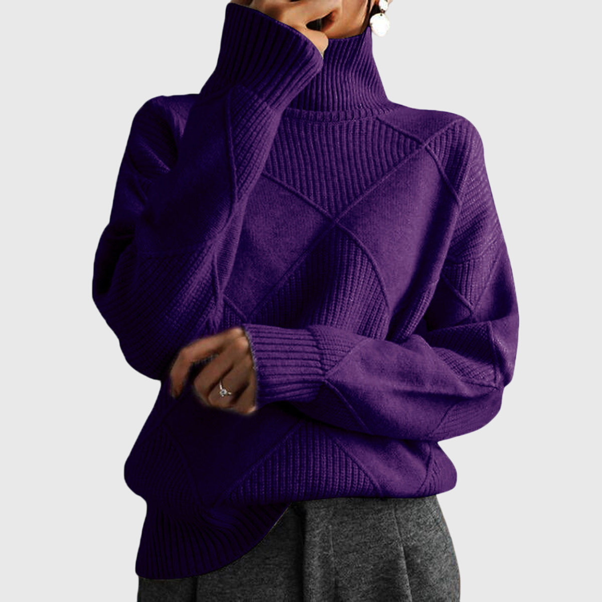 Verica | Maglione a collo alto con motivo geometrico