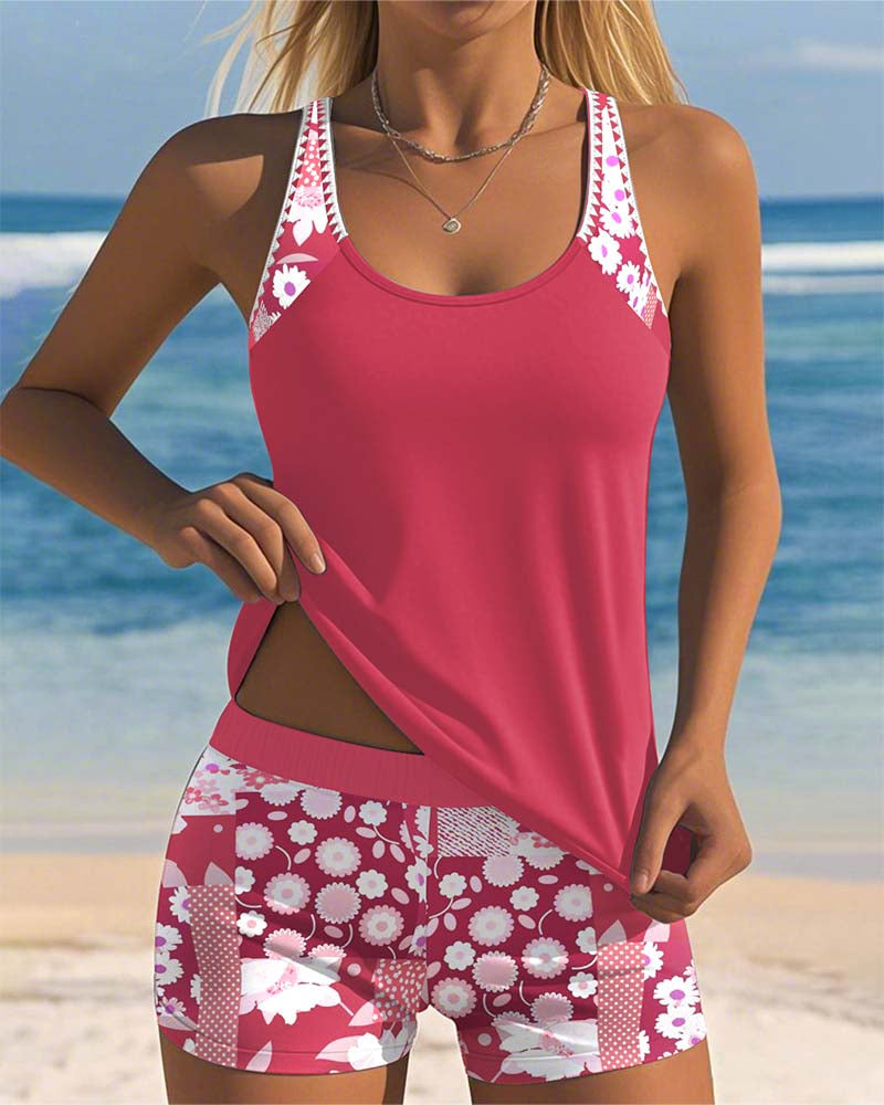 ELISA | Costume da Bagno Due Pezzi con Vestibilità Comoda e Stile Floreale da Spiaggia