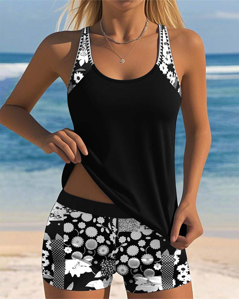 ELISA | Costume da Bagno Due Pezzi con Vestibilità Comoda e Stile Floreale da Spiaggia