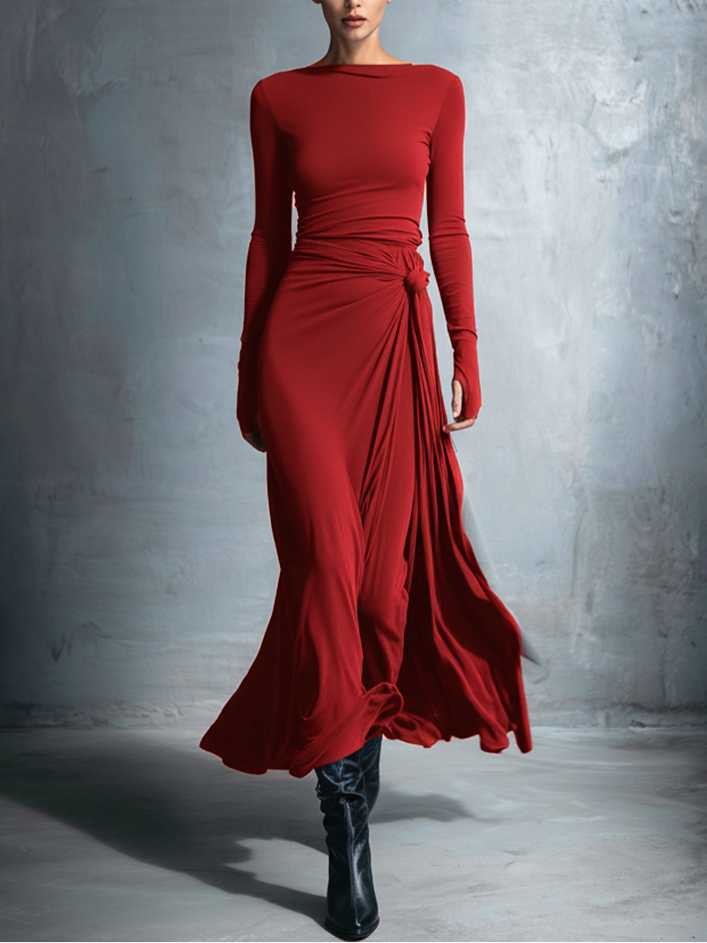 Victoria ❘ Abito maxi con nodo laterale