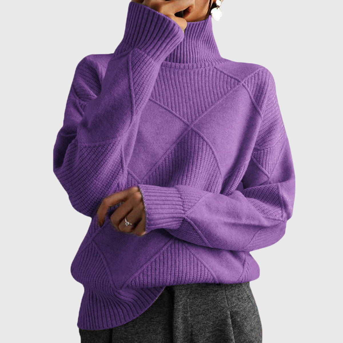 Verica | Maglione a collo alto con motivo geometrico