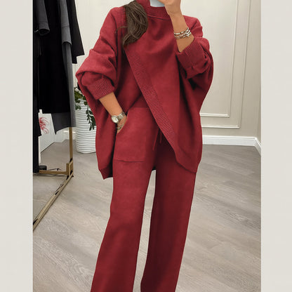 Eva | Set Cozy Donna con Pull Morbido e Pantaloni Larghi